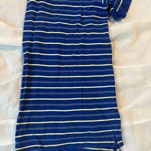 Chaps Blue and White Striped Polo Shirt
